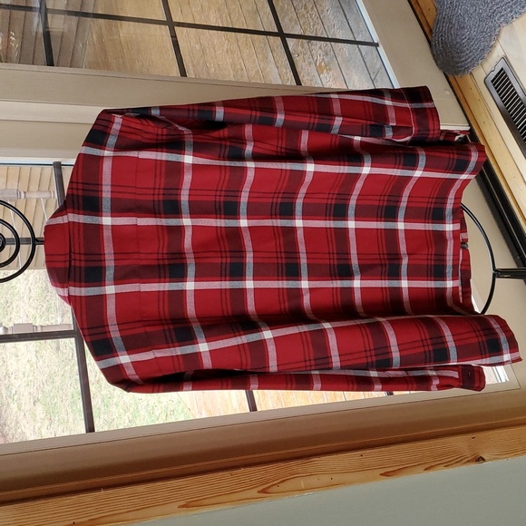 Lauren Ralph Lauren 100% Wool Red Plaid Full Zip Sz. L Jacket with Pockets - Picture 7 of 12